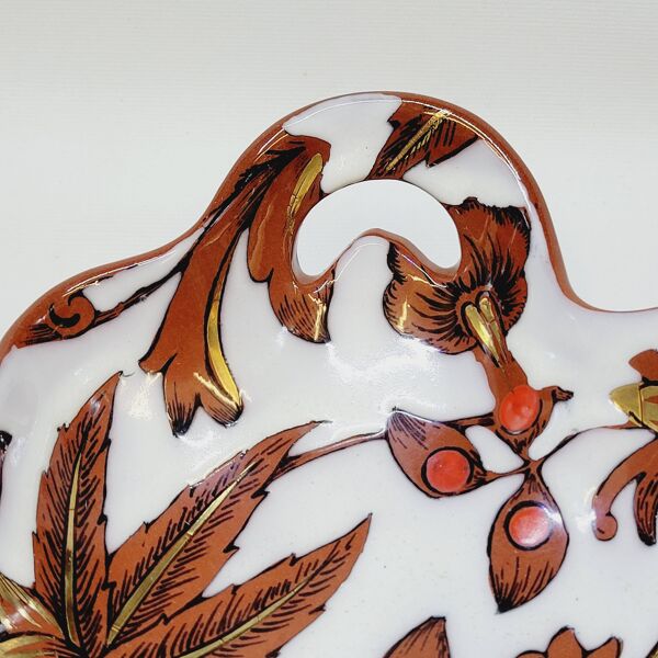 Coupe Vide Poche Corbeille Chantournée En Emaux Cloisonnés Longwy Fleurs Fe