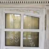 Antique library patinated in whitewashed white