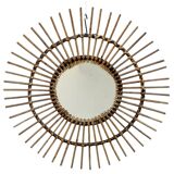 1960s Rattan Sun Mirror France