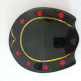 Plat centre de table forme de fer a cheval en ceramique