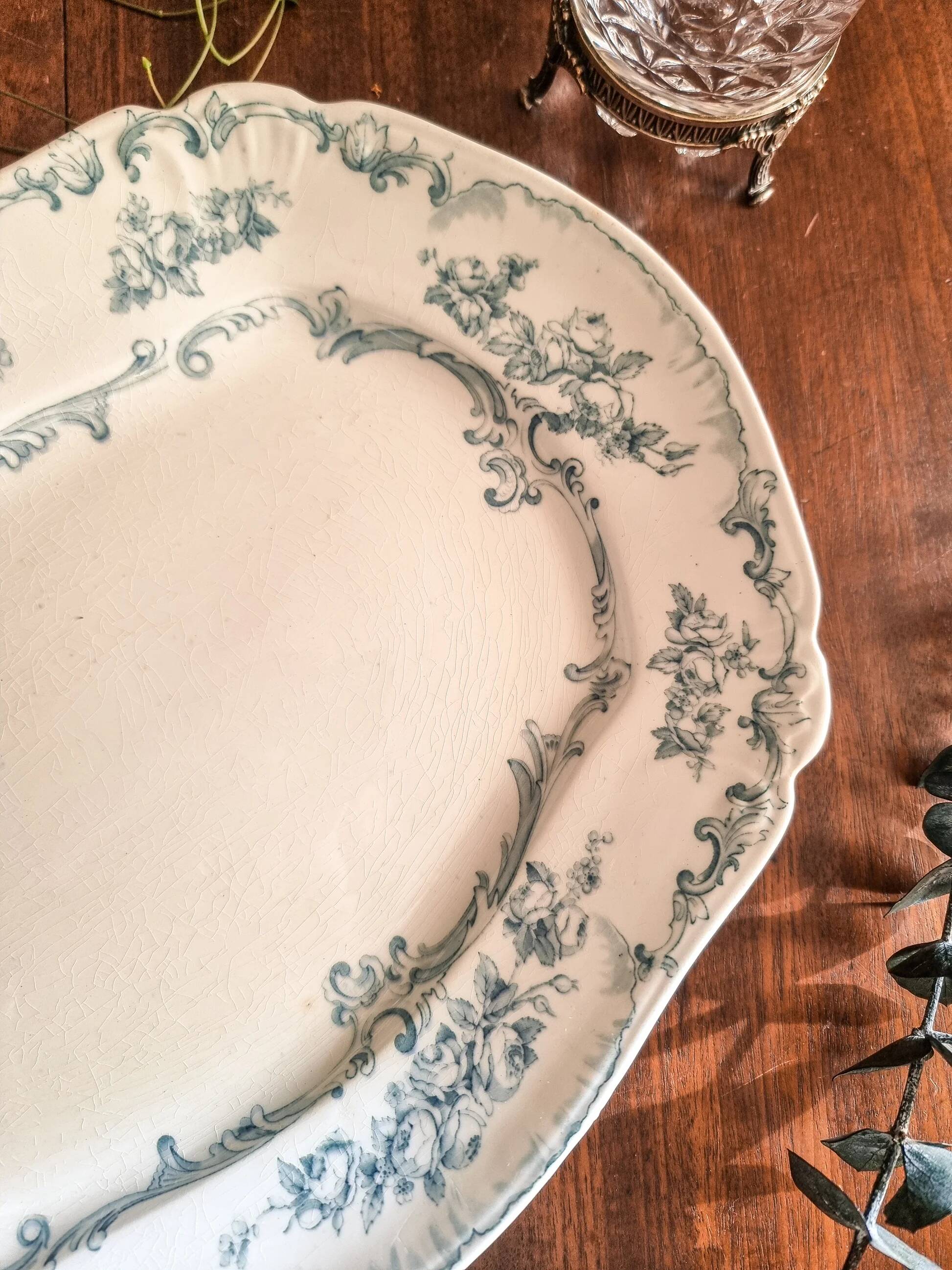 Rectangular plate in semi-porcelain