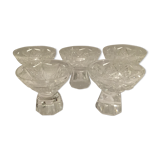 5 alcohol cut crystal glass set