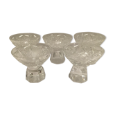 5 alcohol cut crystal glass set