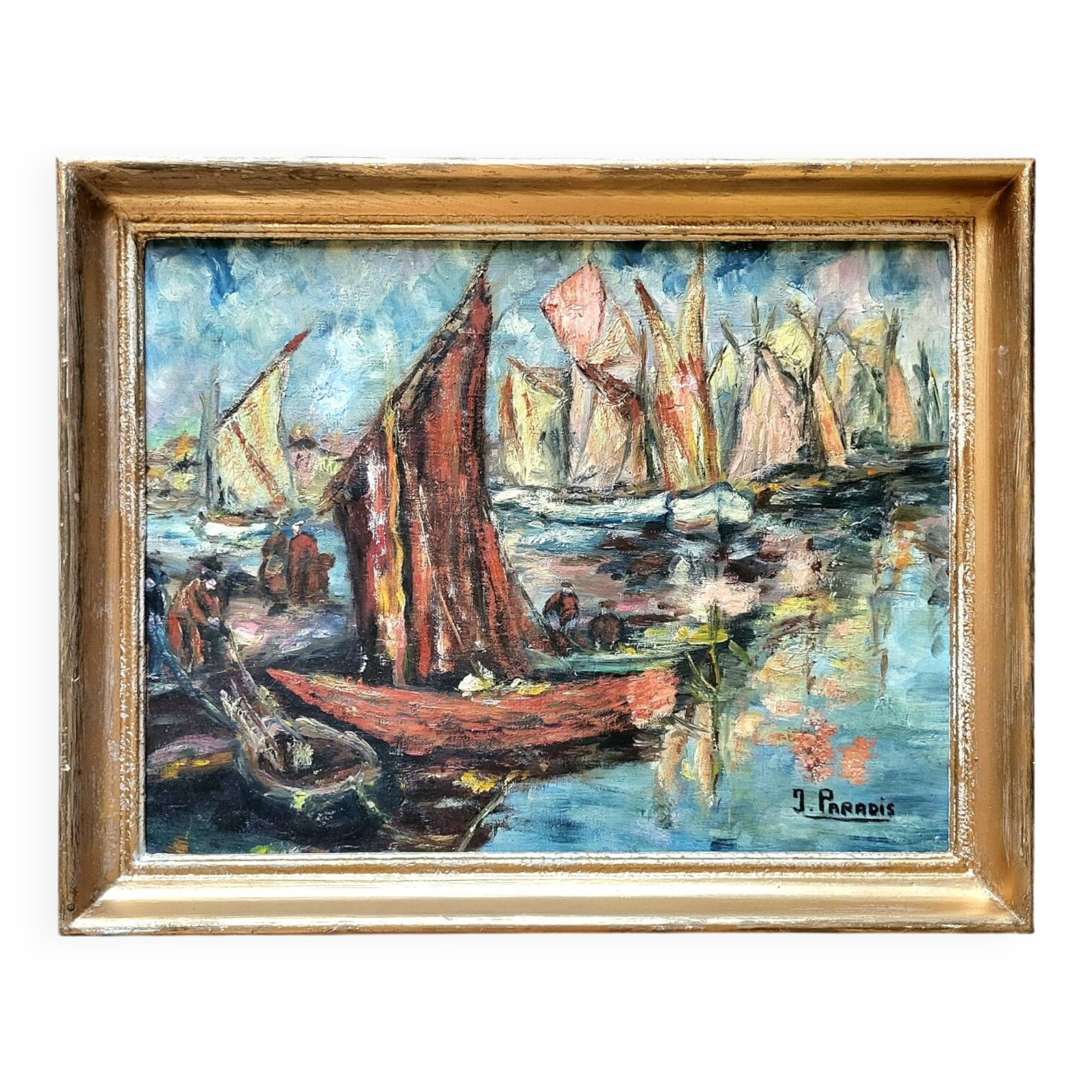Tableau Vintage - Oil on Canvas, Signed J. Paradis – 20th Century