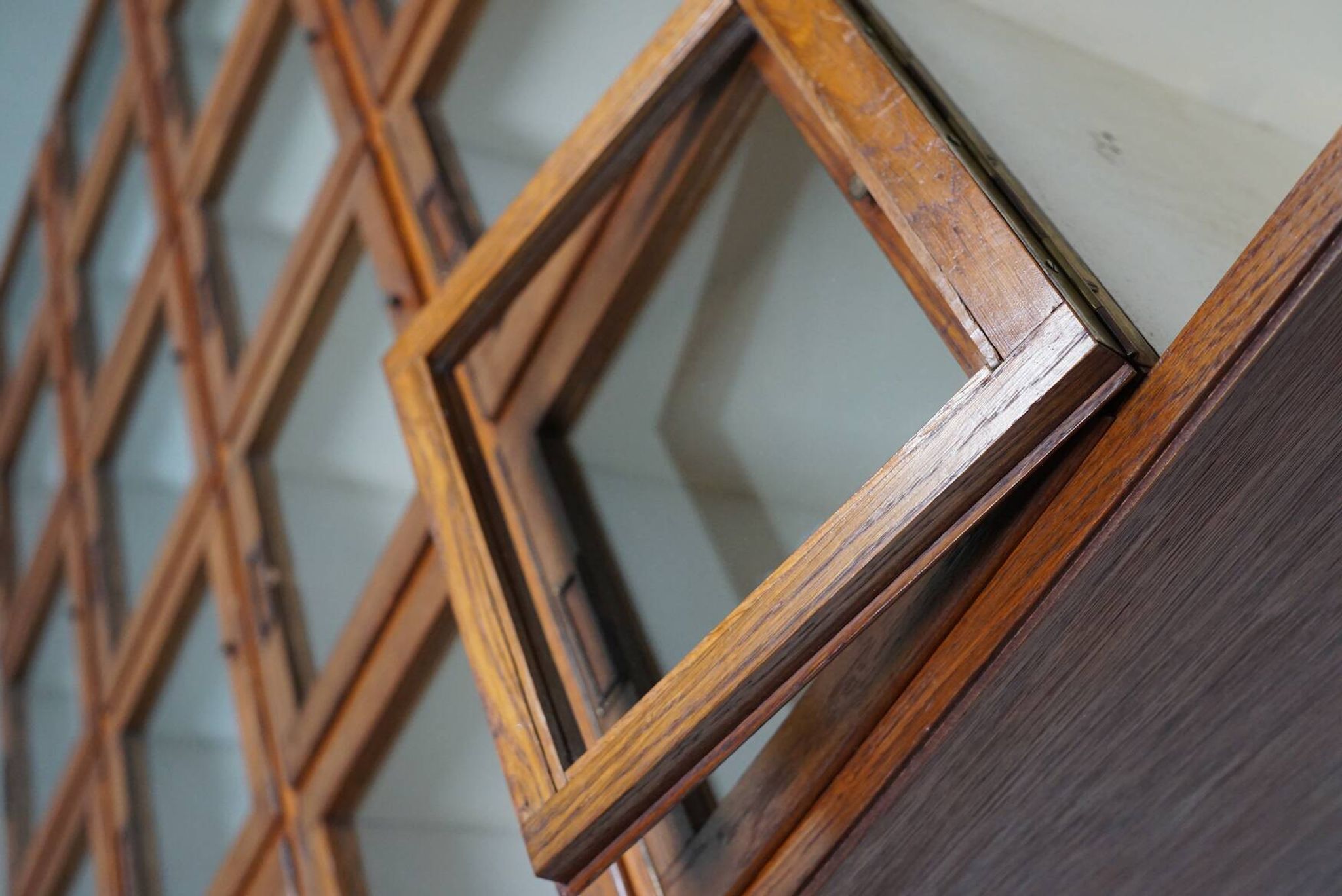 Antique Large Dutch Oak Haberdashery Shop Cabinet Folding Doors, 1920/30s