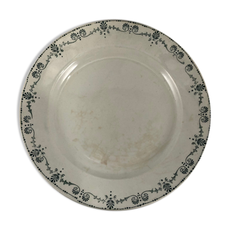 Plat de service rond ancien Gien model Etrusque terre de fer