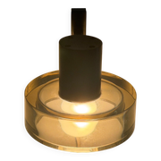 Simple wall light in glass and yellow-brown metal by Seguso, 1950s, Italy.