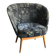 Set of vintage grey fabric armchairs, lacquered structure from the 1960s Arts & Crafts.