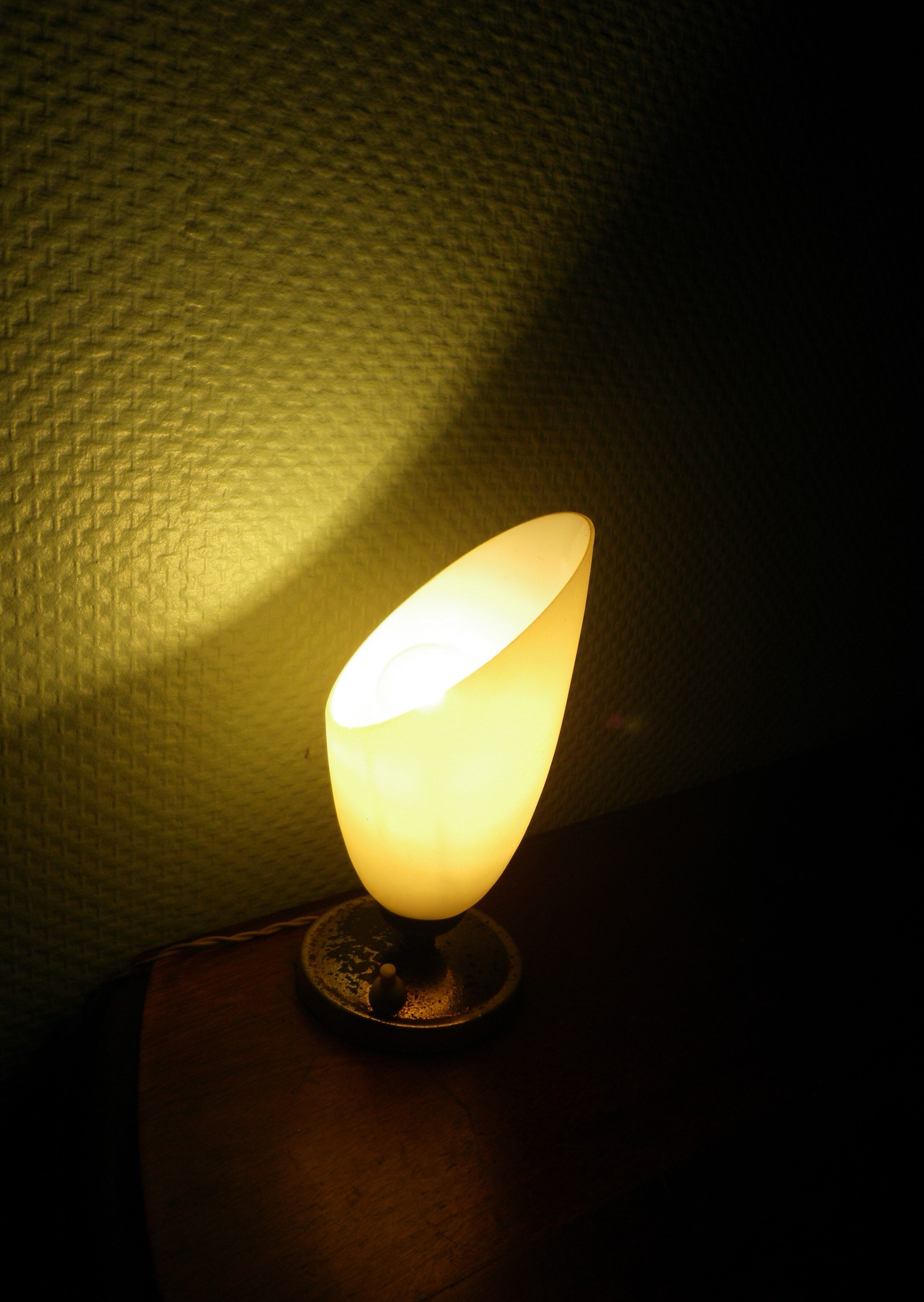 Old table lamp, patina look, 40s/50s