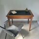 Antique desk made of solid wood and leather.