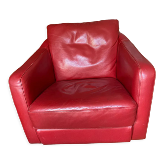 Fauteuil cuir rouge