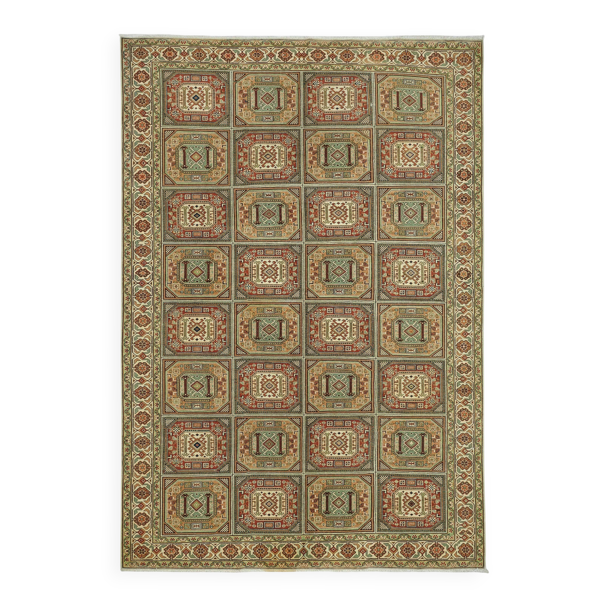 Turkish Wool Vintage Kayseri Rug 197 cm x 287 cm