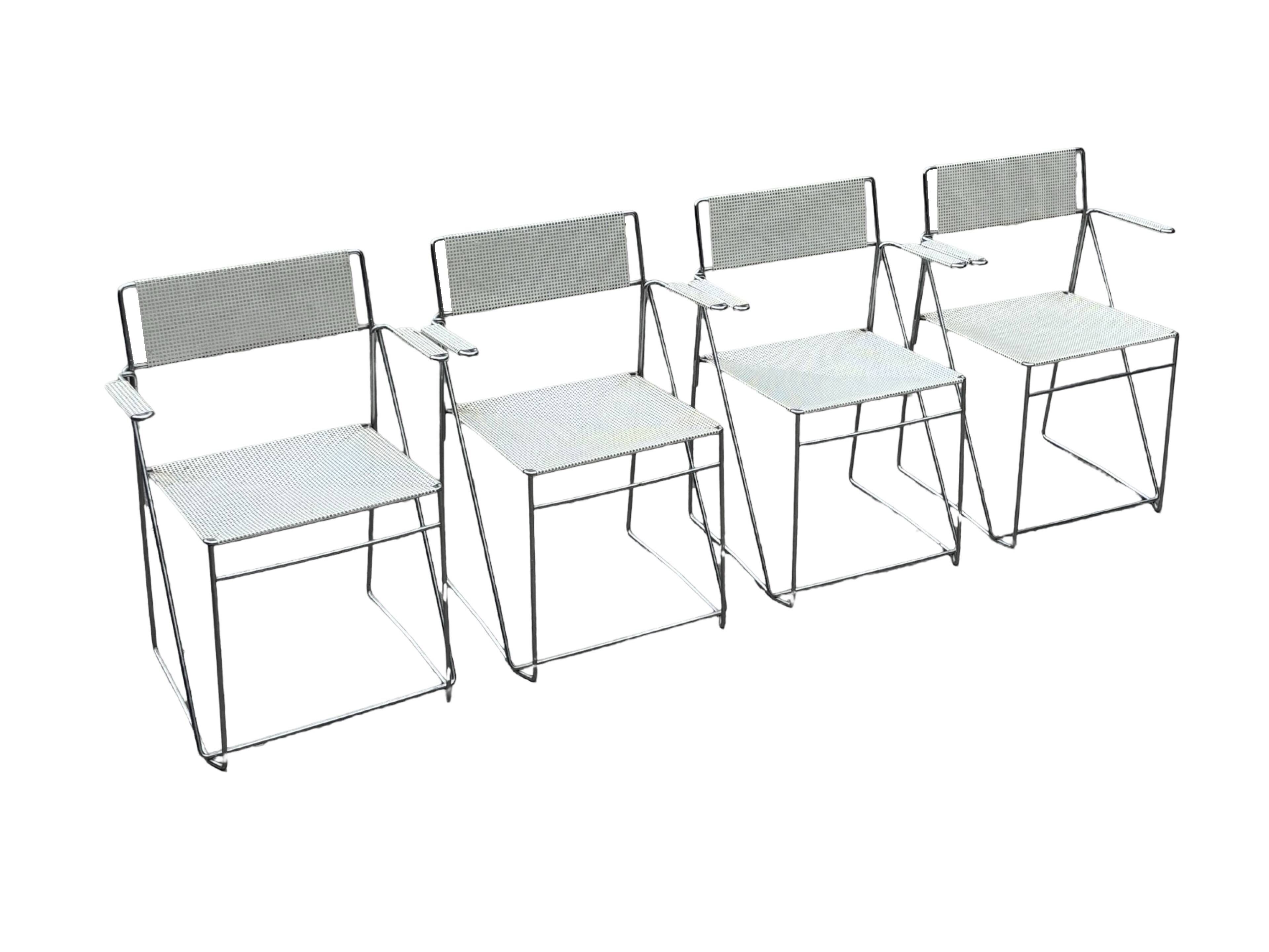 Set of 4 vintage X-Line dining chairs by Niels Jørgen Haugesen Denmark 1977