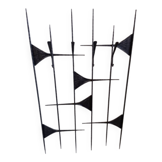 Mid-Century Brutalist Wrought Iron Coat Rack, 1960s