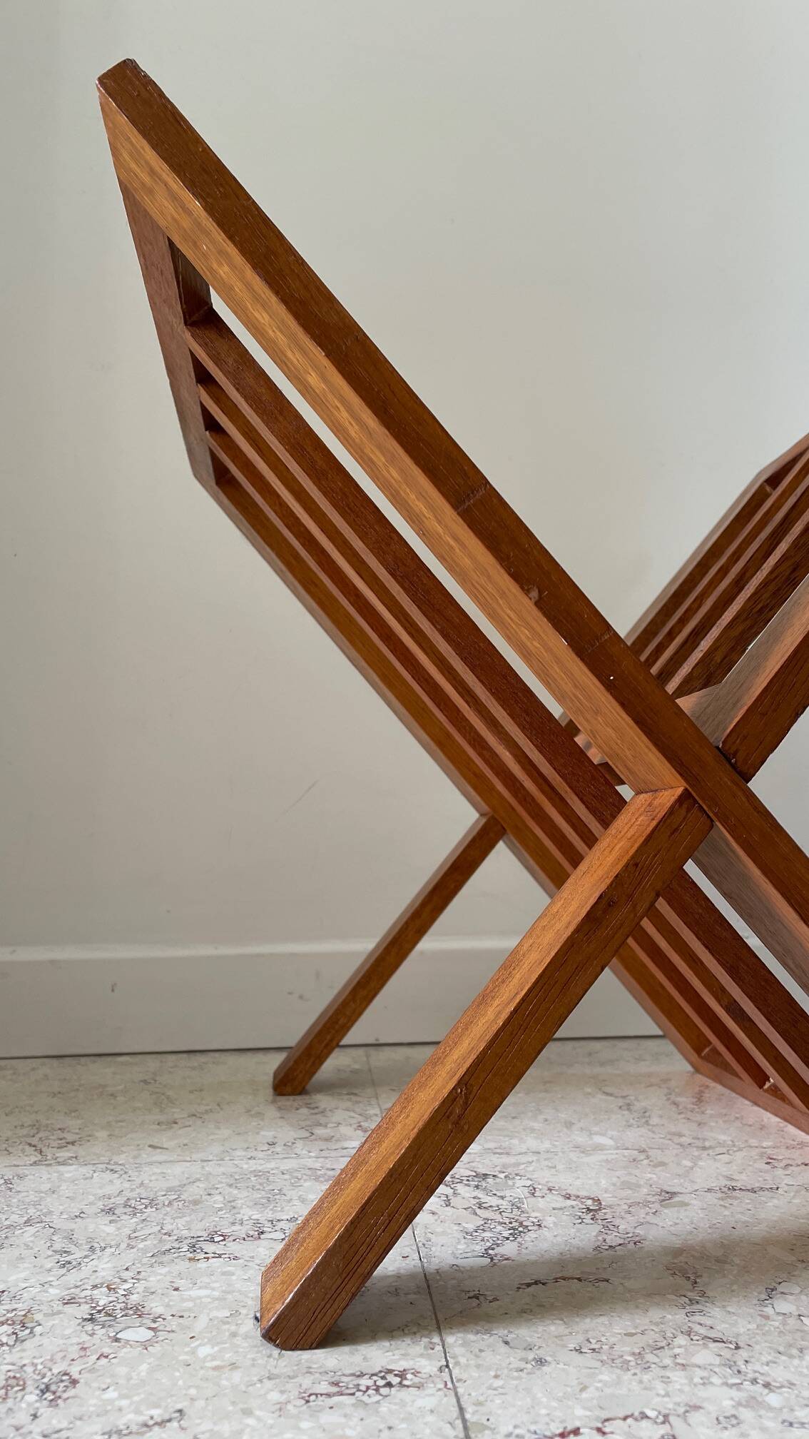 Vintage geometric magazine rack