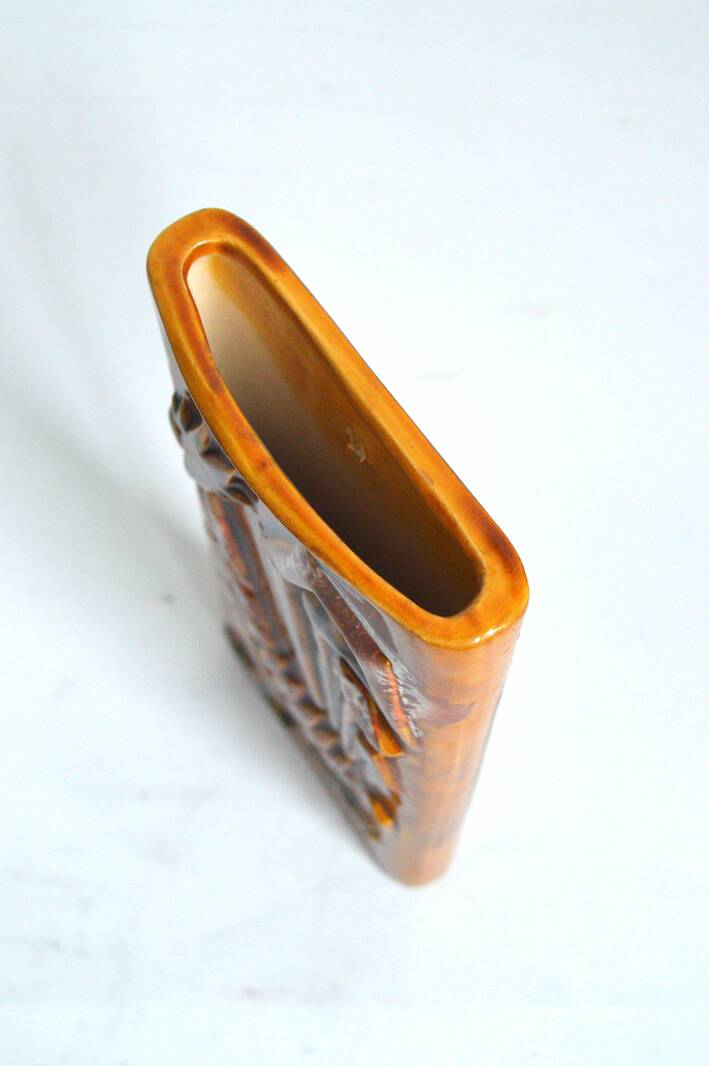 Rooster wall vase in stoneware