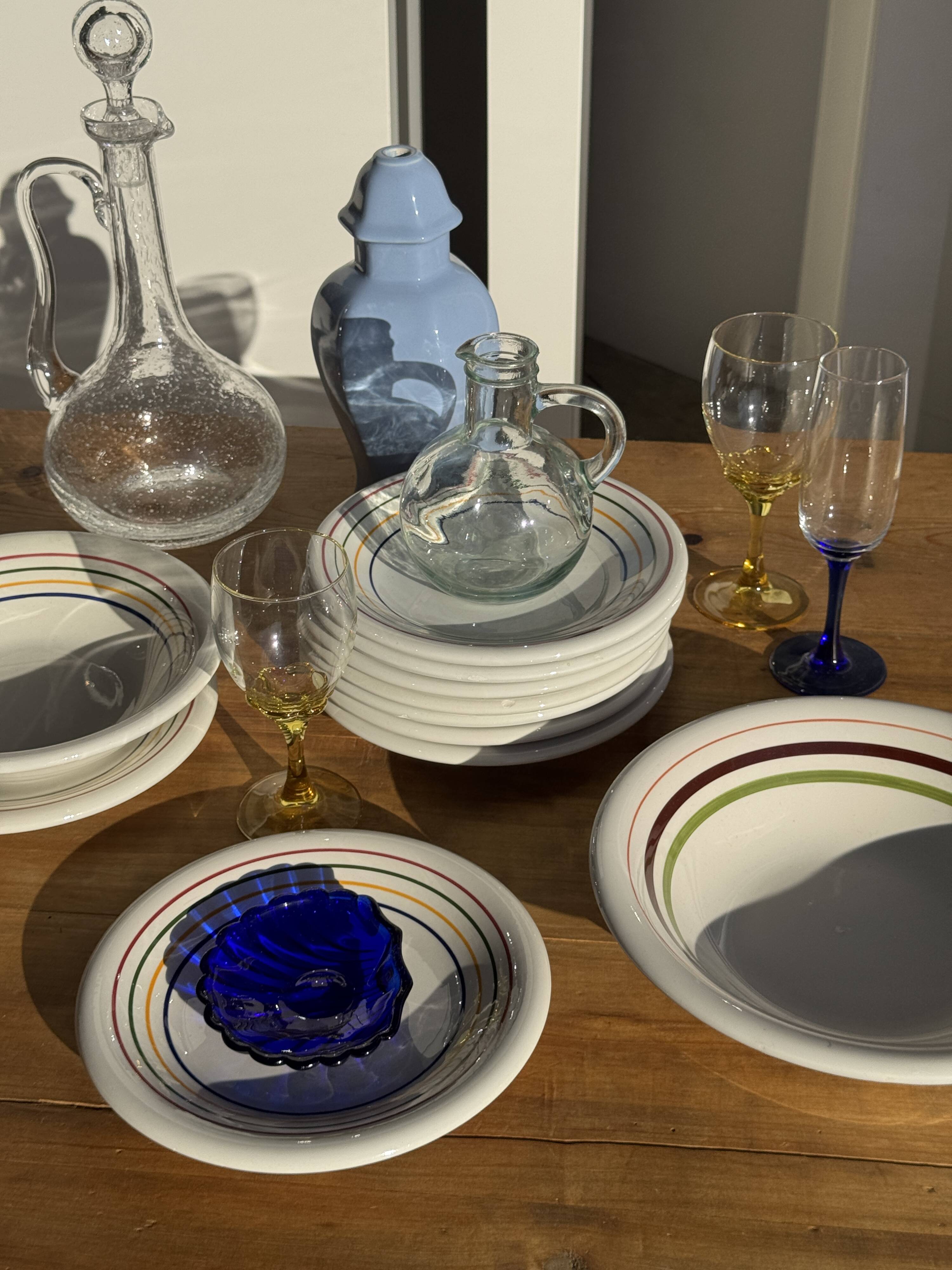 Coupelle coquille en verre bleu D10
