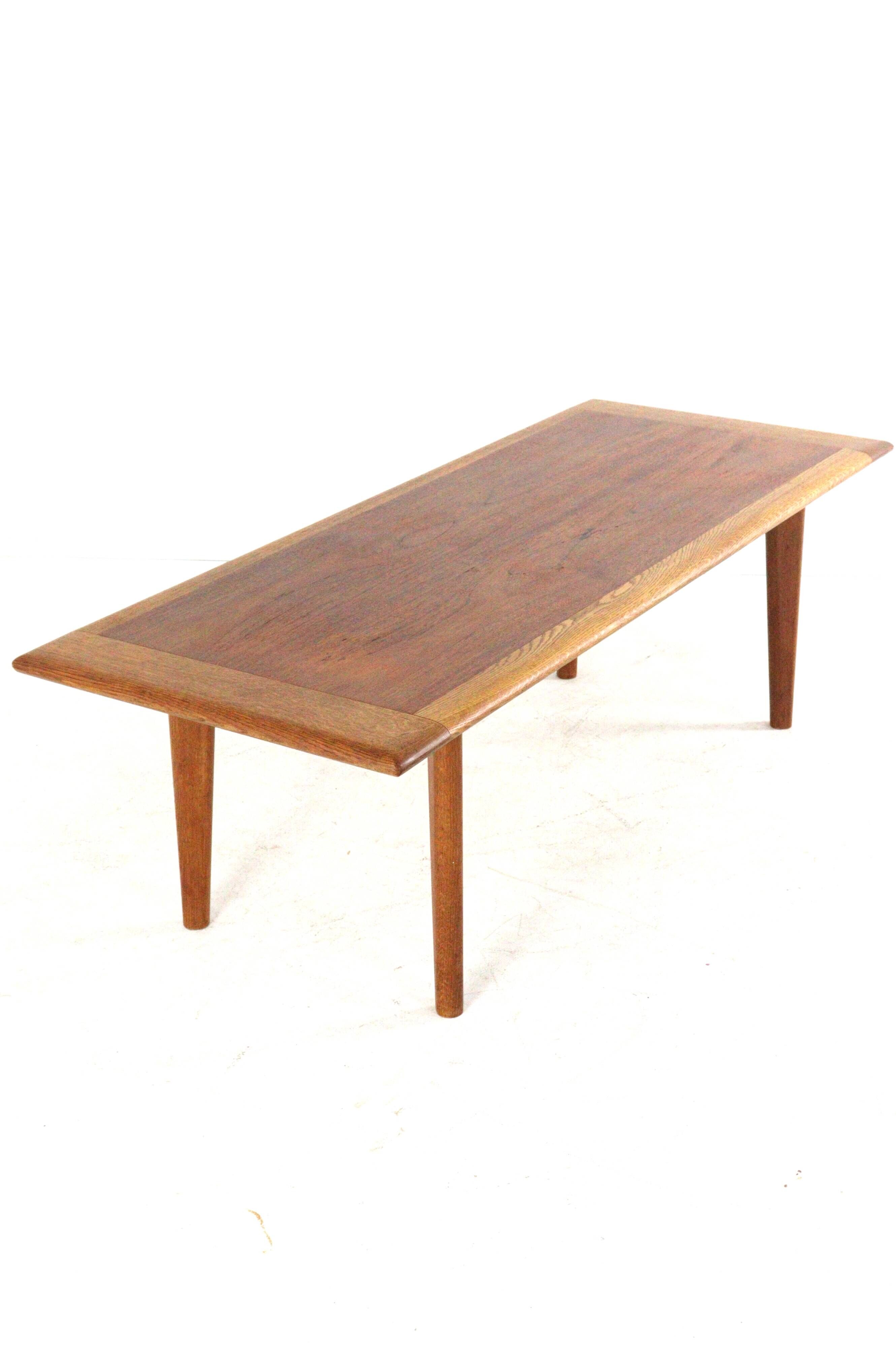 Teak with oak coffee table - mid century modern - vintage