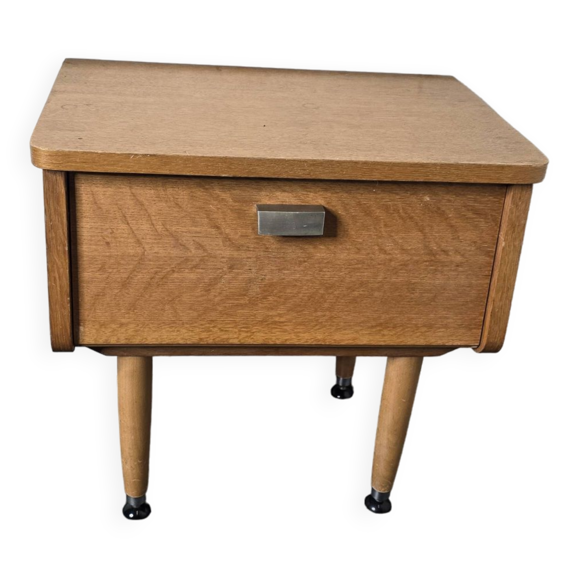 Vintage 60s oak bedside table