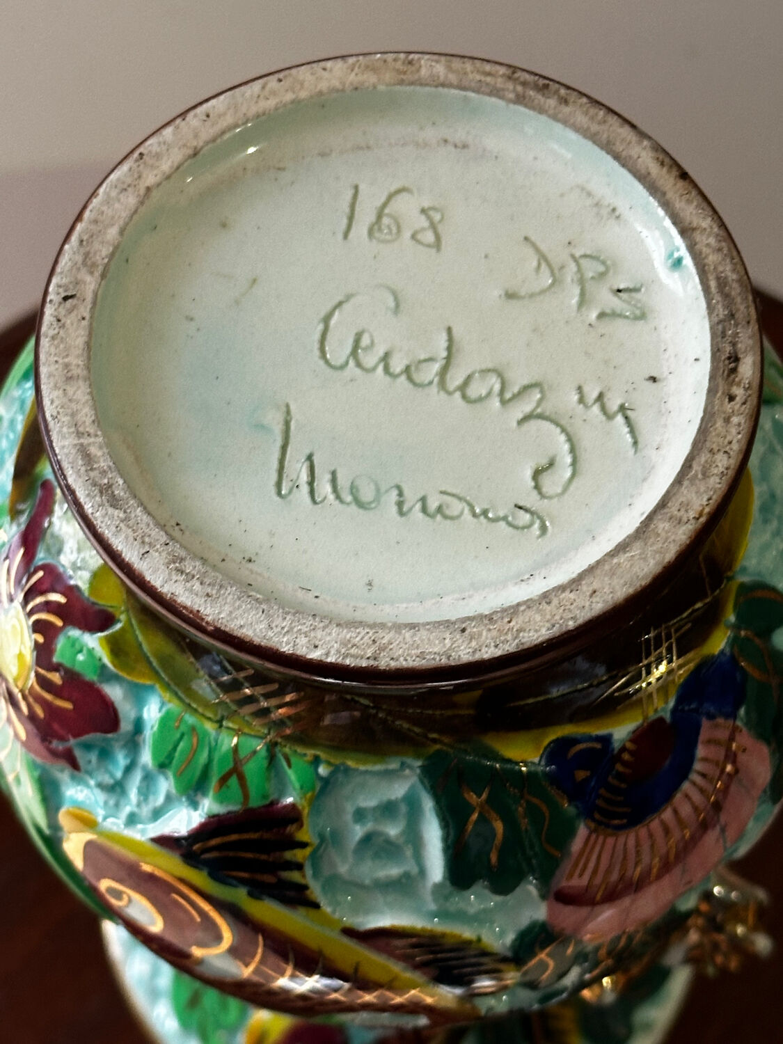 Cerdazur Monaco vase in ceramic with fish decoration