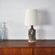 Unique Bodil Marie Nielsen Danish Modern Table Lamp with Leaves Print, 1960s