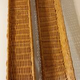 Set of 2 small wicker wall shelves - spice shelves