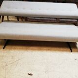 Large vintage convertible sofa bed, 70s, Czechoslovakia