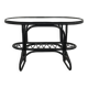 Table basse en rotin noir  et verre