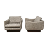 Pair of teckel armchairs by Michel Mortier, Steiner 1960