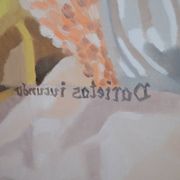 Huile sur toile, nature morte aux coraux, Paula Salonen, 1990
