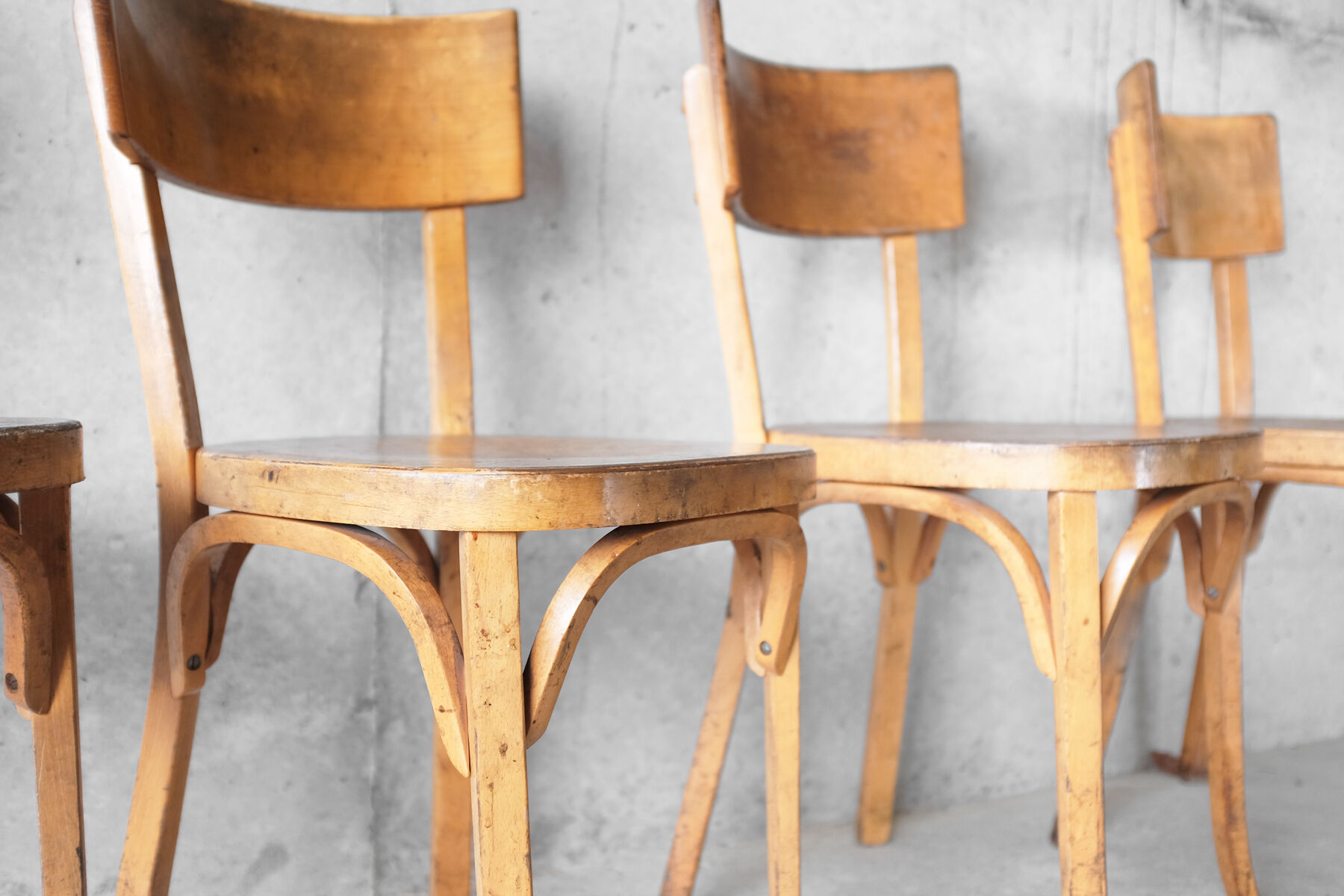 Set of 4 chairs Bistro Baumann 1950