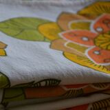 Vintage cotton/linen floral tablecloth