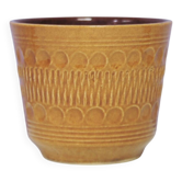 Cache-pot en céramique marron, Allemagne de l'Ouest