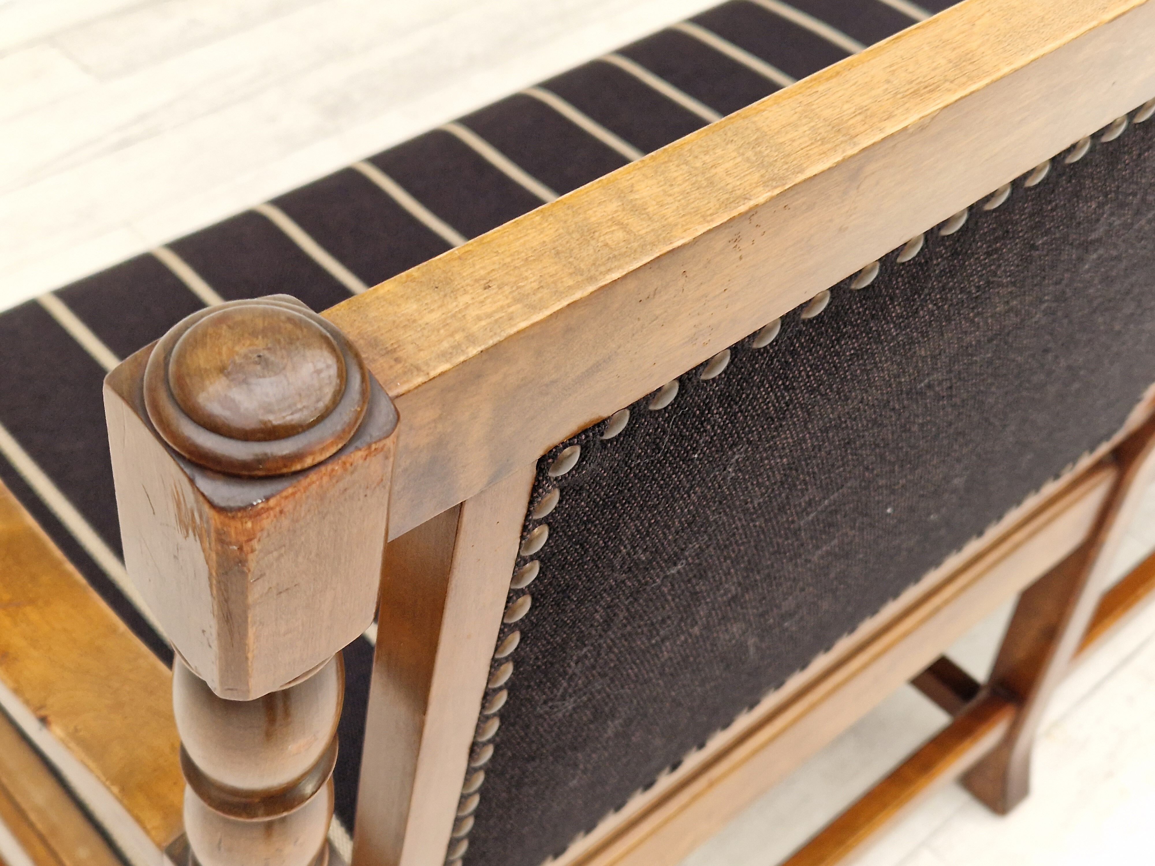 1950s, Scandinavian bench-sofa, ash wood, wool, original condition.