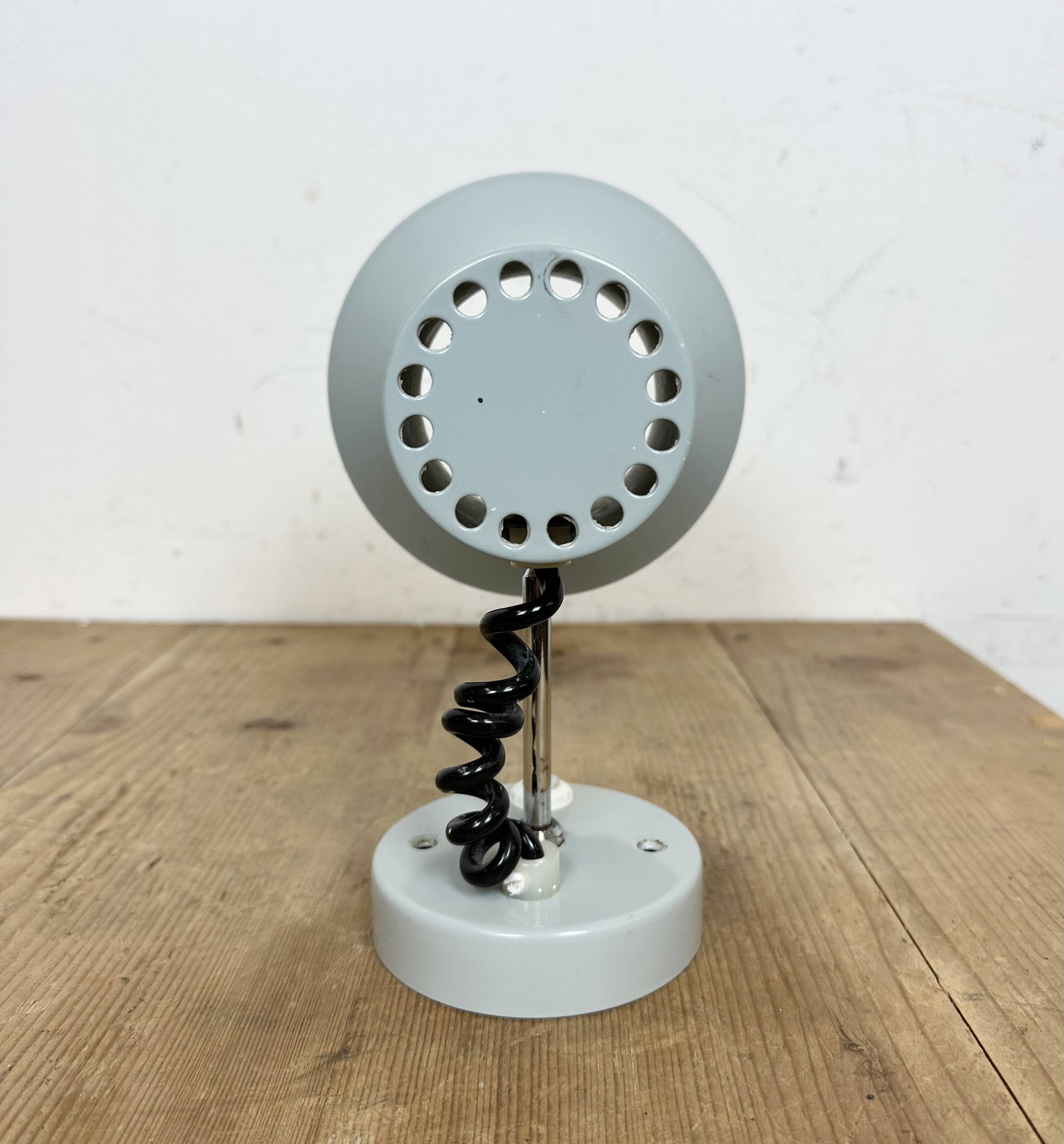 Vintage Grey Metal Wall Lamp by Josef Hurka for Napako, 1970s