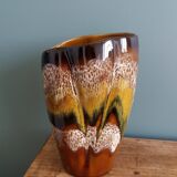 Sarreguemines Digoin flamed ceramic vase