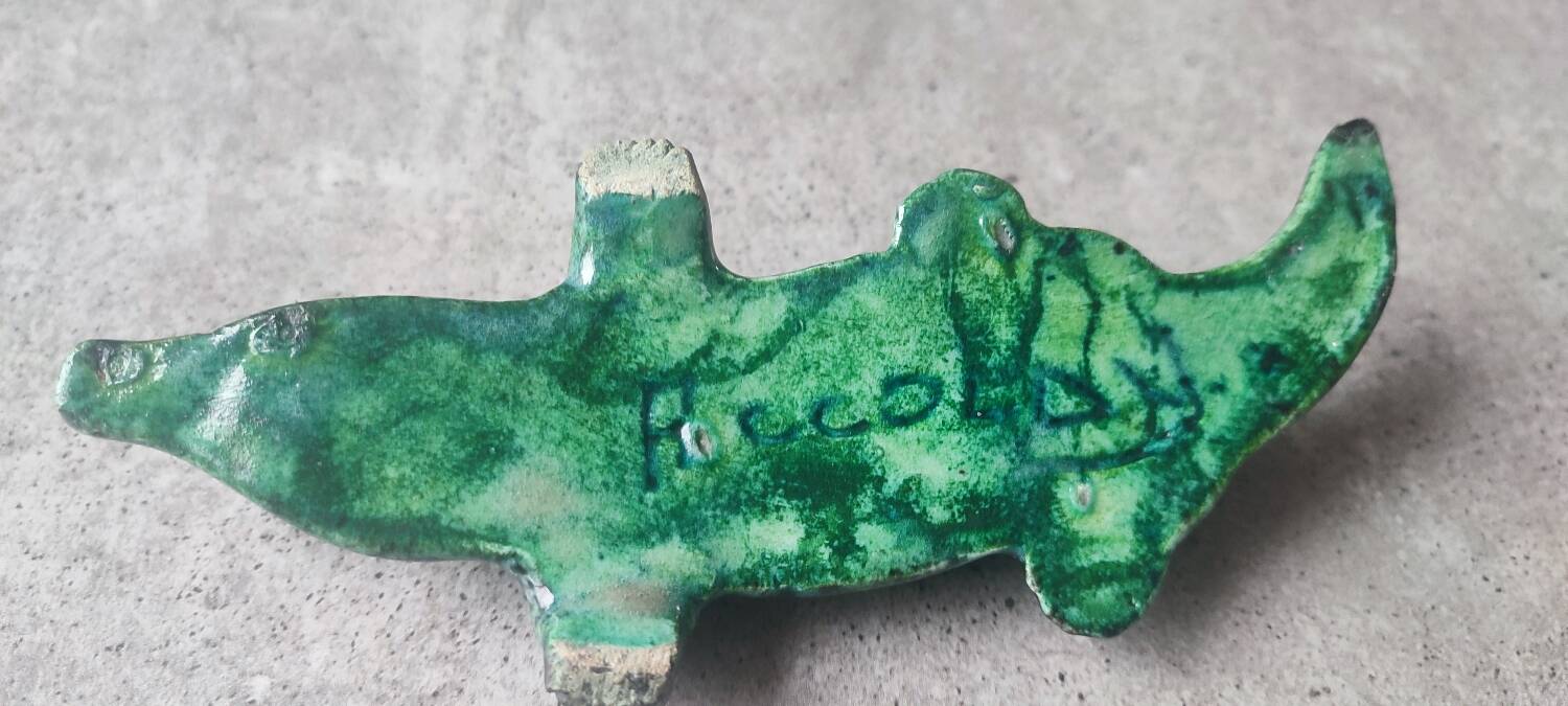 Accolay crocodile in glazed ceramic