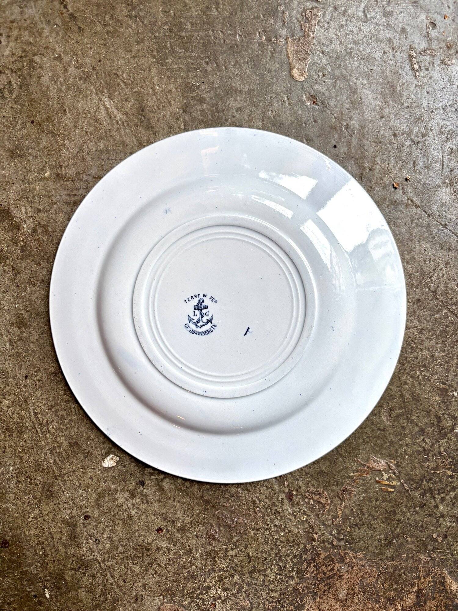 Clairefontaine plate dish - Léon Graves in ironstone, "Chardonnerets" service from the late 19th century.