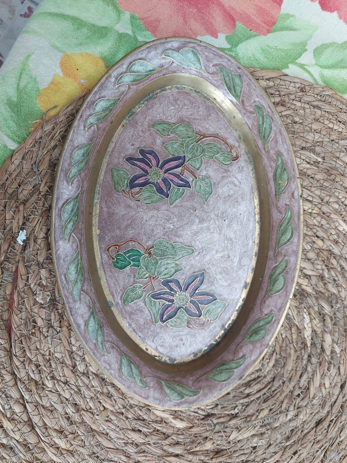 Oval enamelled plate signed A Schelde