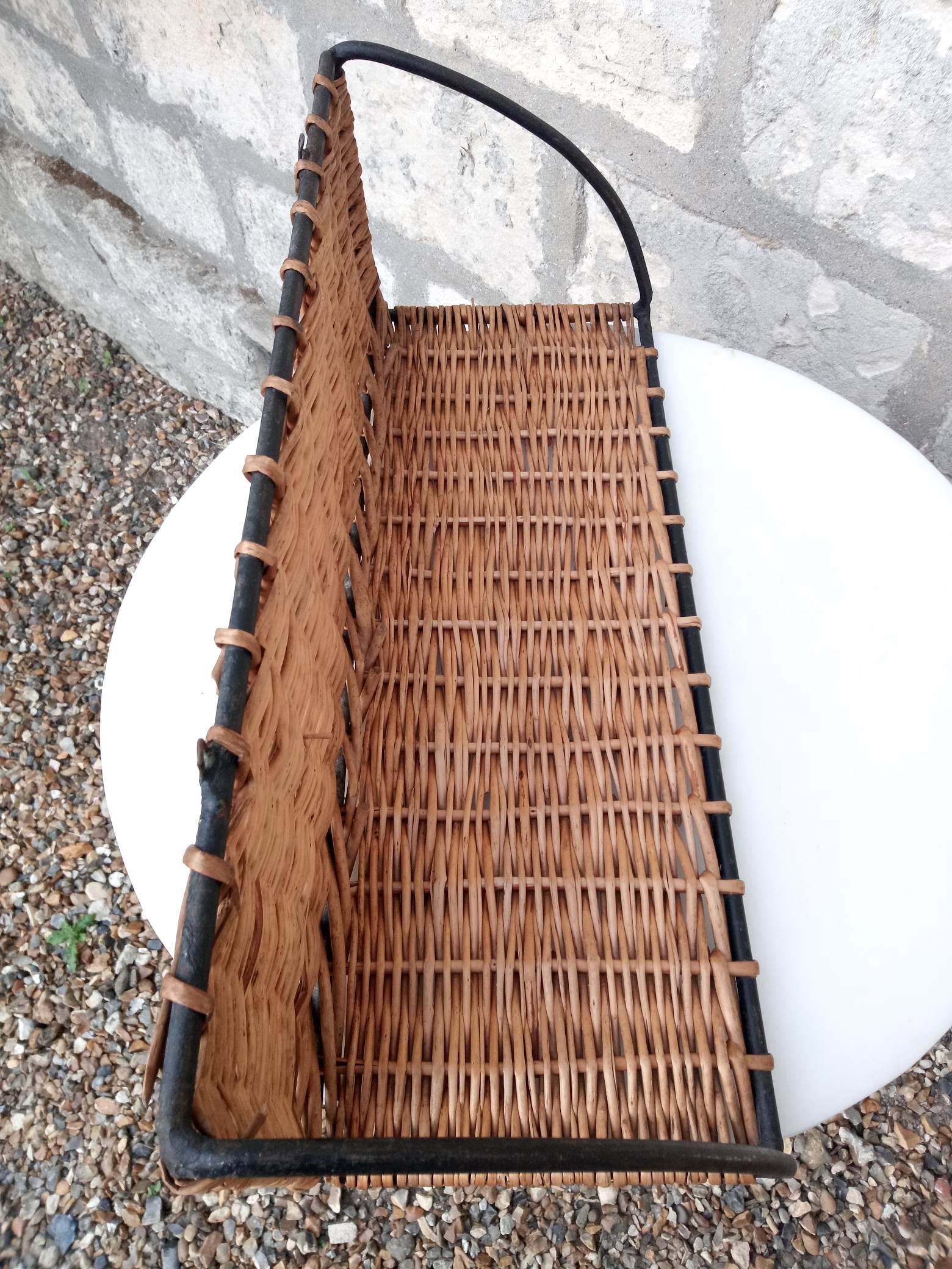 Rattan and steel shelf