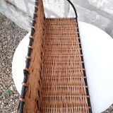 Rattan and steel shelf