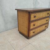Maugrion vintage rattan dresser