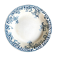 Plat rond et creux Boulenger & Cie en terre de fer émaillée blanche et bleue, service "Wild rose"