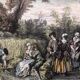 Lot 4 lithographie les saisons d'après nicolas lancret, graveur chapollion et de mare, tirage xx°