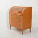 Secrétaire in Scandinavian birch with inlaid roll-top