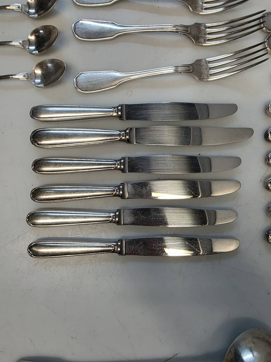 Christofle silver-plated cutlery set, 49 pieces with case.