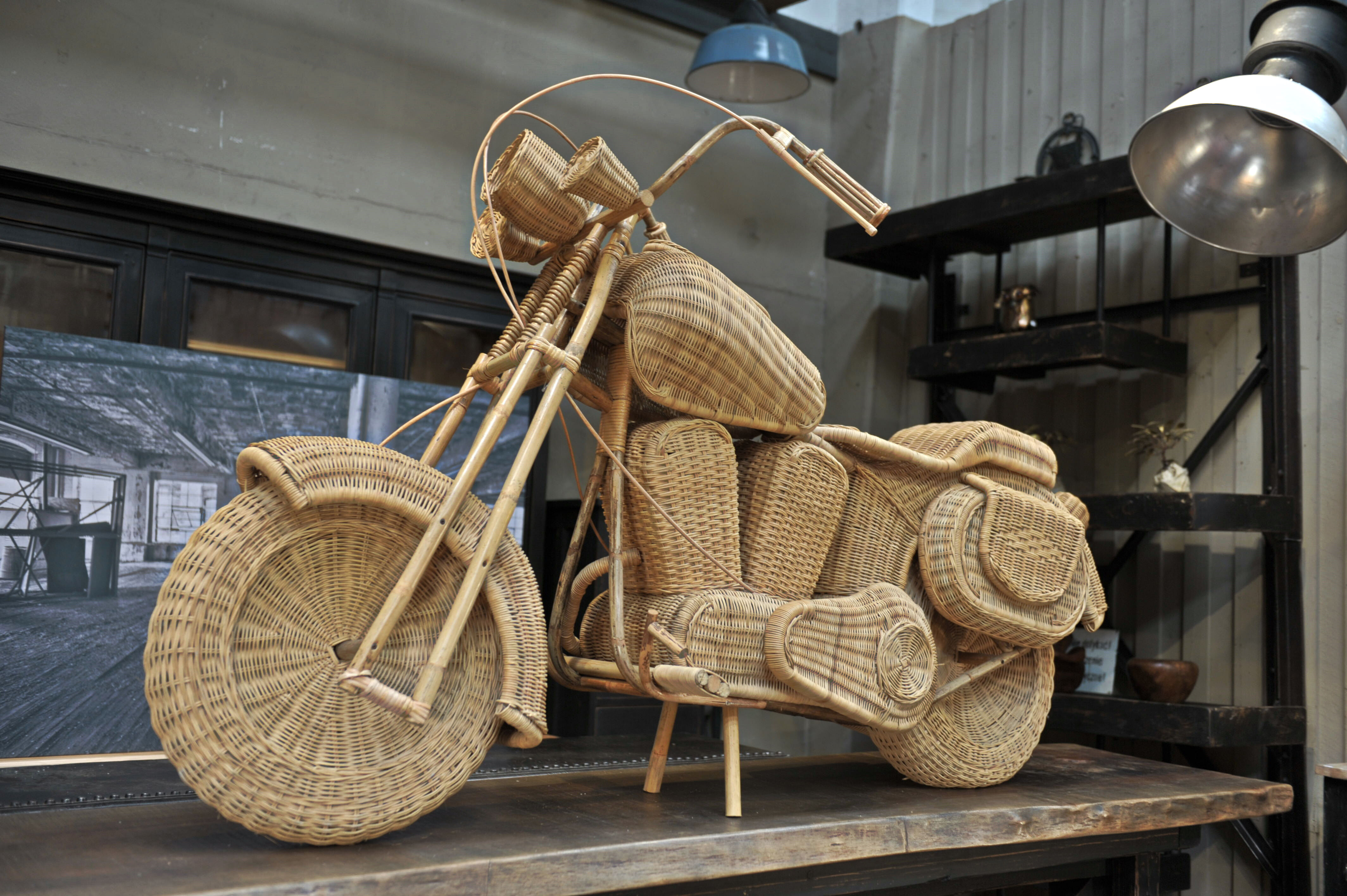 Motorcycle harley davidson rattan 1980
