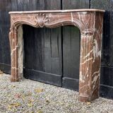 Fireplace Louis XV In Marble Of Rances XVIIIth Century