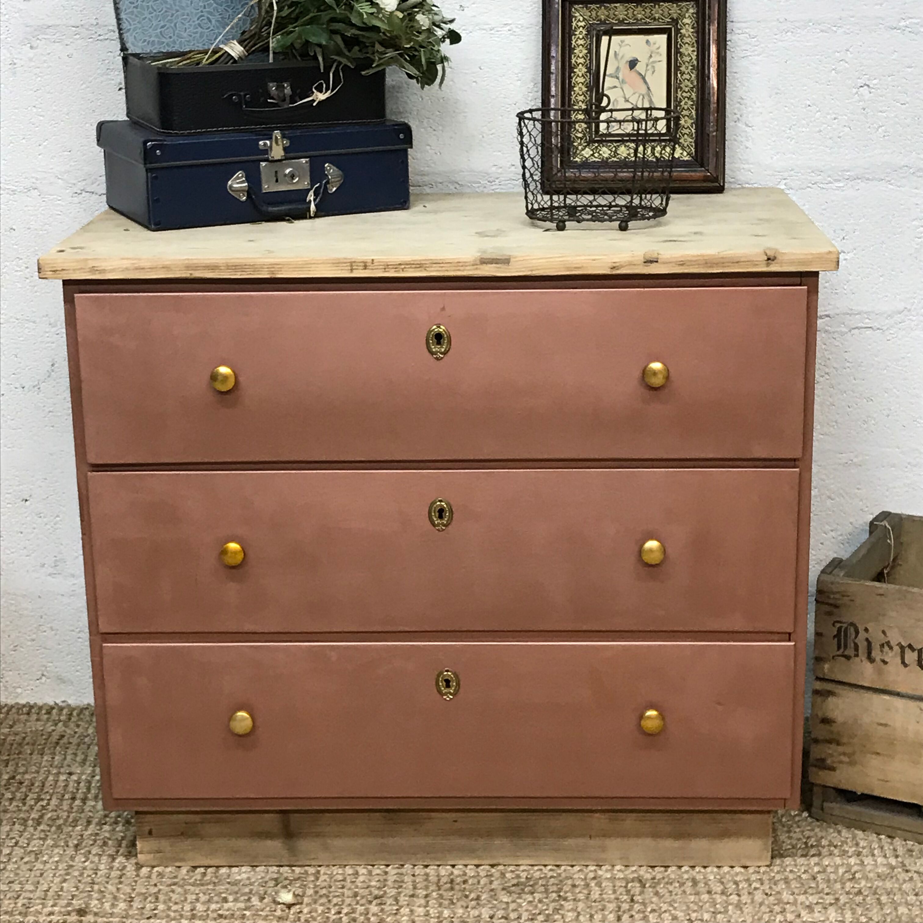 Commode bois brut & cuivre