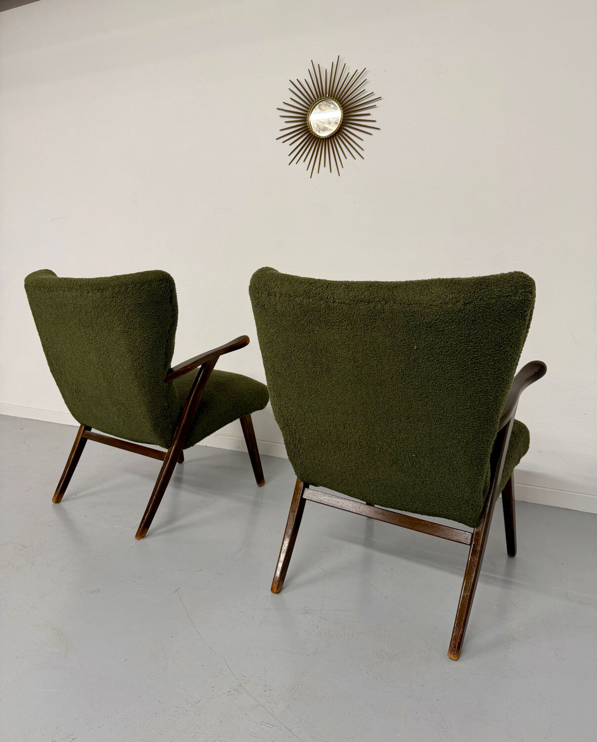 Set of 2 wing chairs in Scandinavian design from the 1960s.